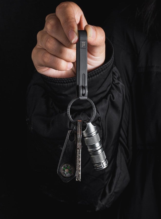 FEGVE Titanium Key Belt Clip Keychain Clip for Men, Belt Loop Key Ring Chain Holder Key Hook for Pants Purse-(black/2pcs) - Image 4