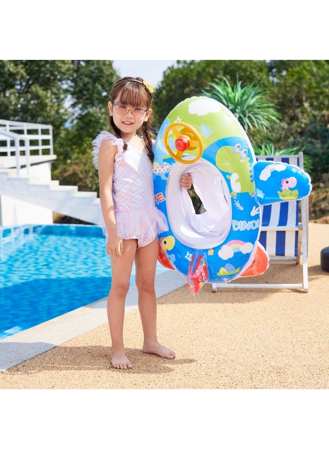 بيت الأناقة عوامة سباحة لطيفة قابلة للنفخ للأطفال مصنوعة من مادة البولي فينيل كلوريد، عوامة سباحة صيفية، سرير هوائي، قارب بحيرة، عوامات سباحة بمقبضين، طوف ركوب الأمواج، لوح تزلج عائم، مرتبة مقعد، حلقة سباحة للبنات والأولاد من عمر 1 إلى 5 سنوات - Image 5