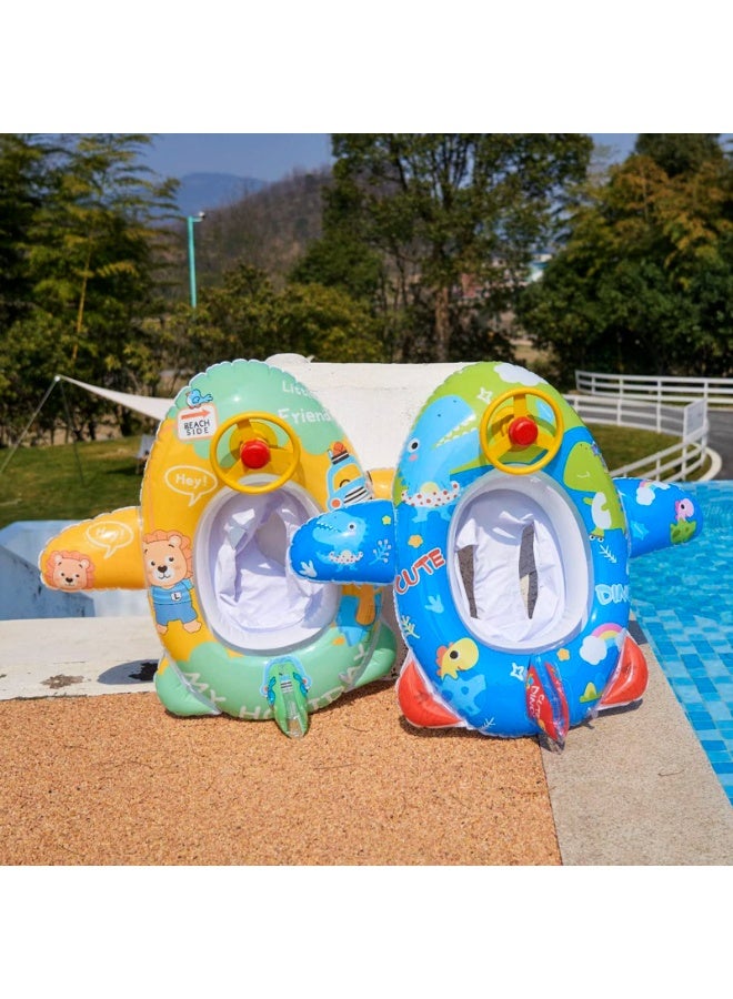 بيت الأناقة عوامة سباحة لطيفة قابلة للنفخ للأطفال مصنوعة من مادة البولي فينيل كلوريد، عوامة سباحة صيفية، سرير هوائي، قارب بحيرة، عوامات سباحة بمقبضين، طوف ركوب الأمواج، لوح تزلج عائم، مرتبة مقعد، حلقة سباحة للبنات والأولاد من عمر 1 إلى 5 سنوات - Image 3