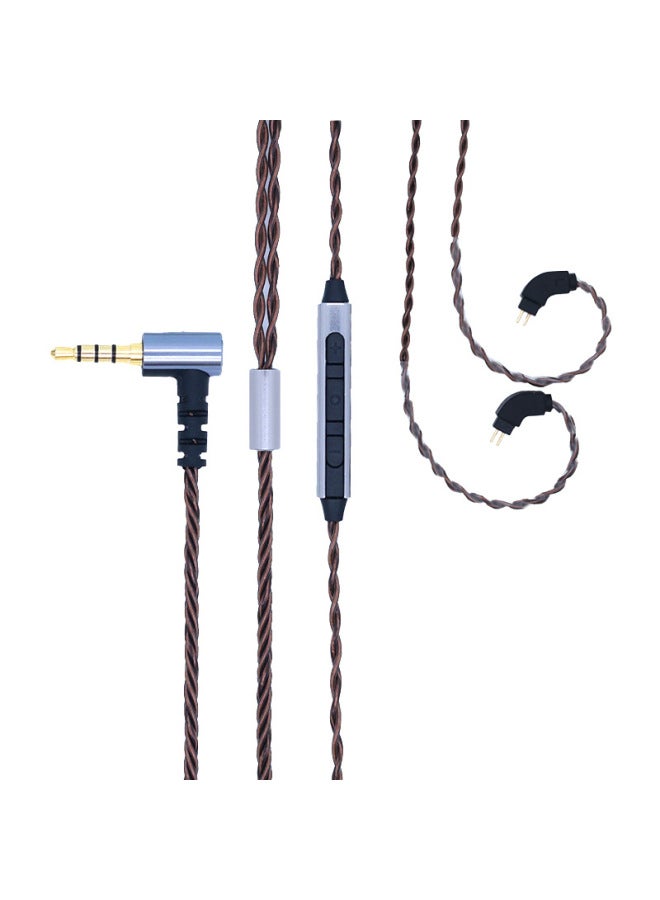 0.78 Headset Cable With Microphone Three Buttons Lightning Android Computer Usb Multiple Interfaces Can Call Tuning-Color:3.5MM With Wheat +0.78-Length:120CM