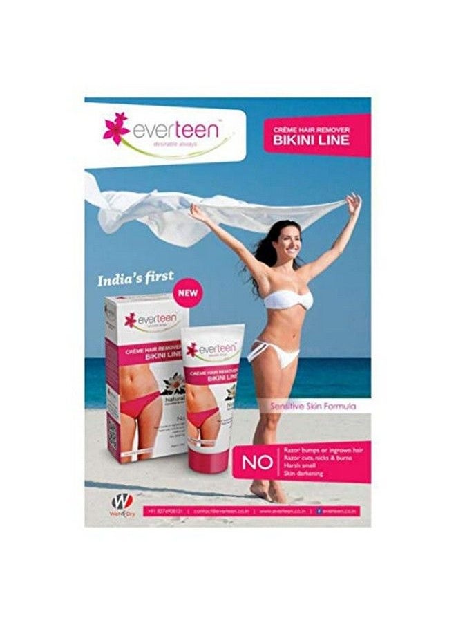 everteen - Bikini Line Hair Remover Creme Pack of 2 (50g each) for bikini line and underarms - Image 1