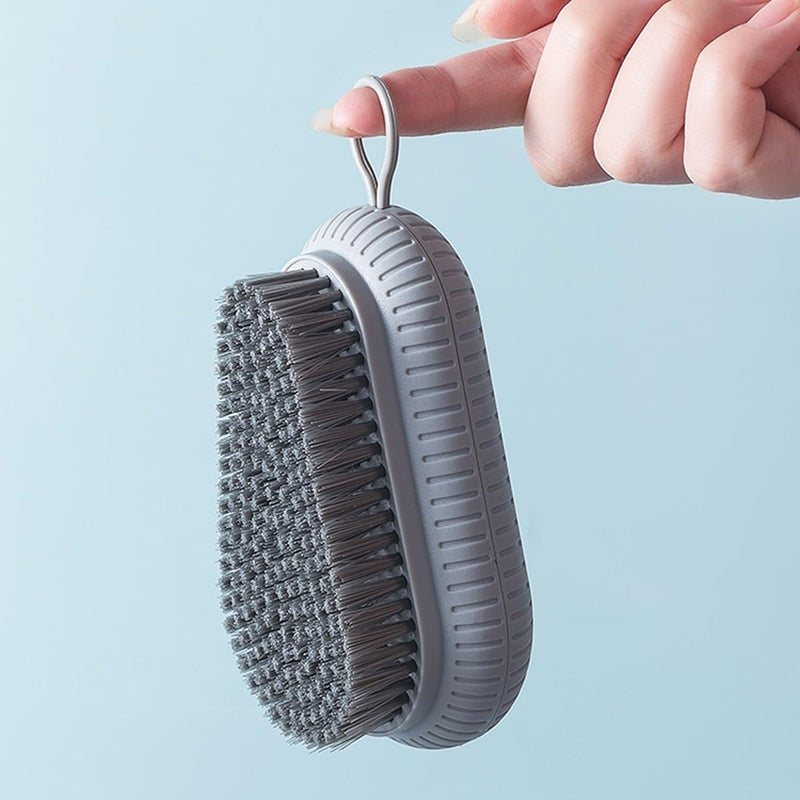 wolpin wolpin Acrylonitrile Butadiene Styrene 1 Pc Clothes Cleaning Brush Multipurpose Bathroom Cleaning Sink Brush, Shoe Brush (Blue/Pink) - Image 4