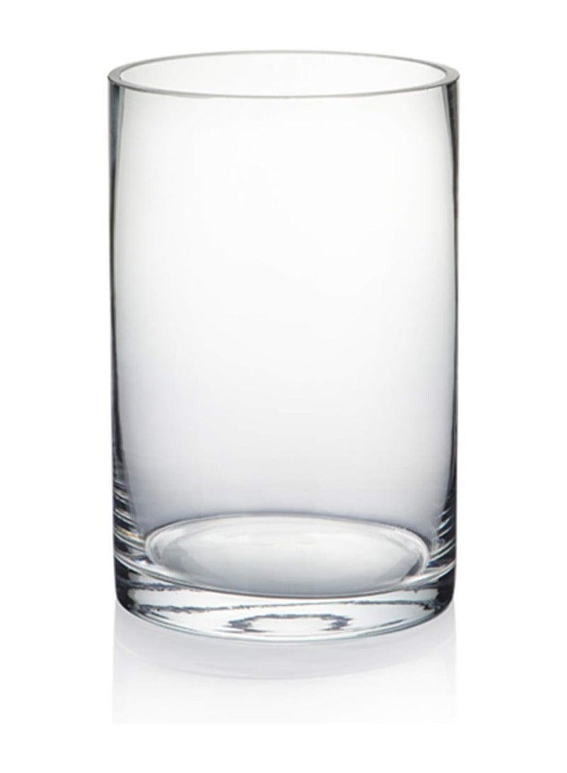 HOME ZONE Cylinder Vase 4" W x 6" H Floral Container Glass Candle Holder Centerpiece Planter Terrarium for Wedding Party Event Home Office Decor Clear - Image 1