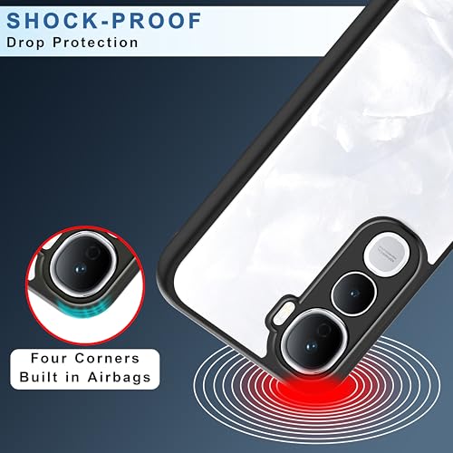 CEDO Backcover for Vivo Y400 Pro (5G) | Camera Protection Bump Shockproof Edge | Ultra Hybrid Transparent Acrylic Clear TPU+PC Hard Backcase Cover (Black) - Image 3