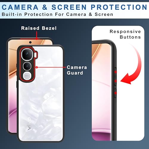 CEDO Backcover for Vivo Y400 Pro (5G) | Camera Protection Bump Shockproof Edge | Ultra Hybrid Transparent Acrylic Clear TPU+PC Hard Backcase Cover (Black) - Image 4