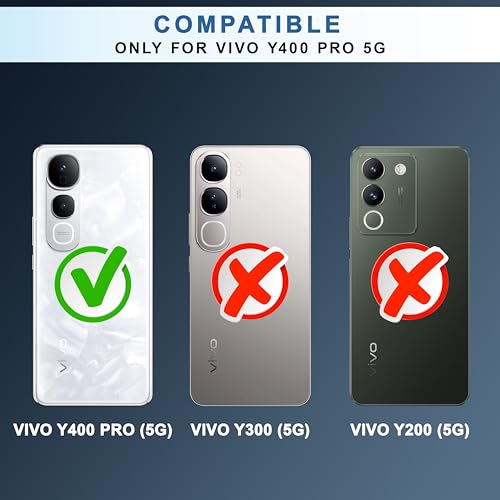 CEDO Backcover for Vivo Y400 Pro (5G) | Camera Protection Bump Shockproof Edge | Ultra Hybrid Transparent Acrylic Clear TPU+PC Hard Backcase Cover (Black) - Image 2