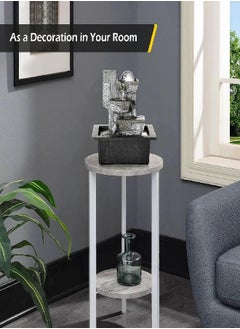 Dyna-Living Water Fountains Indoor Tabletop Fountain with LED Lights Relaxation Waterfall Fountain Indoor Water Fountains for Home Decor