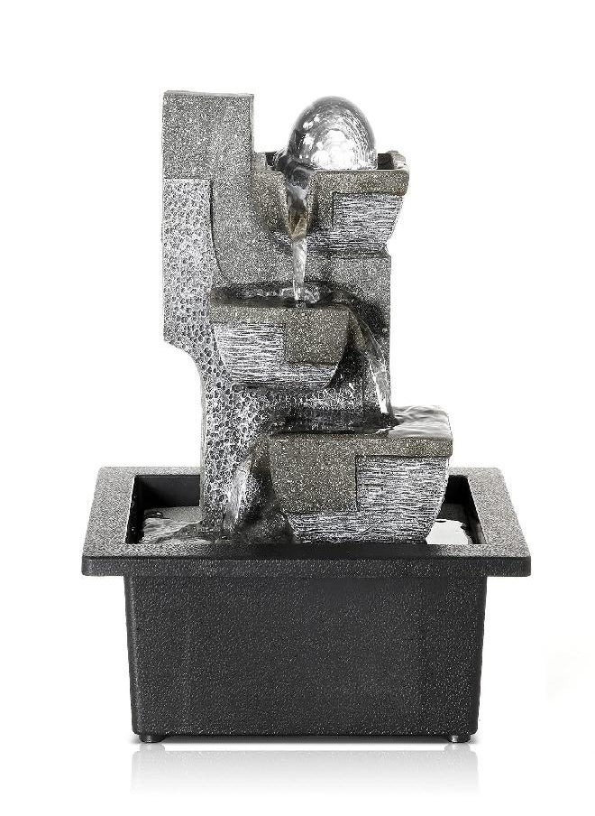Dyna-Living - Dyna-Living Water Fountains Indoor Tabletop Fountain with LED Lights Relaxation Waterfall Fountain Indoor Water Fountains for Home Decor - Image 1