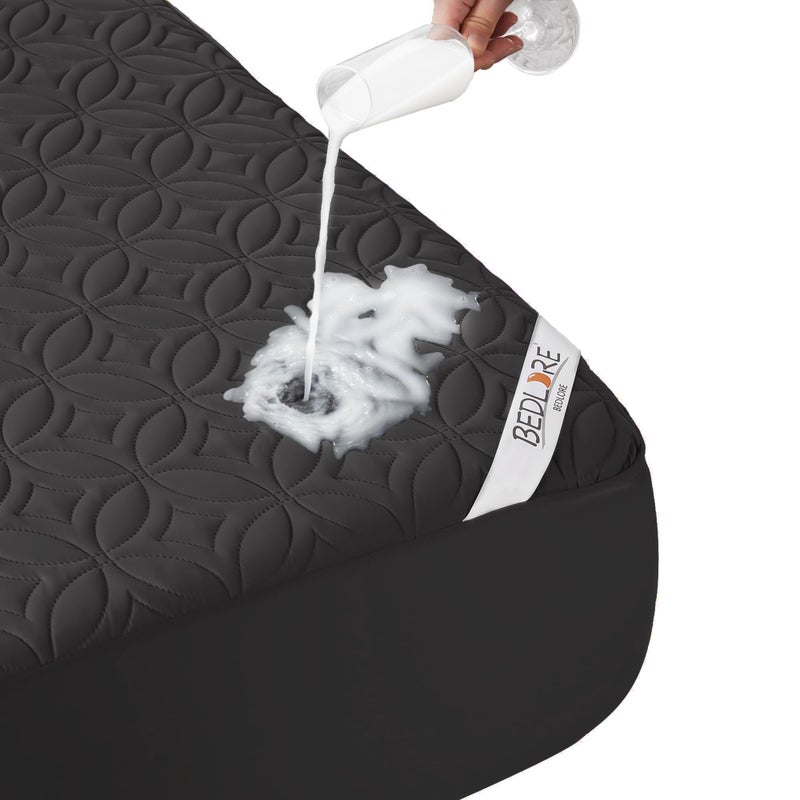 BEDLORE Waterproof Mattress Protector Twin XL Size Mattress Pad with Deep Pocket 615 Depth Soft Breathable DirtProof Bed Mattress Cover for Bedroom College Dorm Black - Image 2