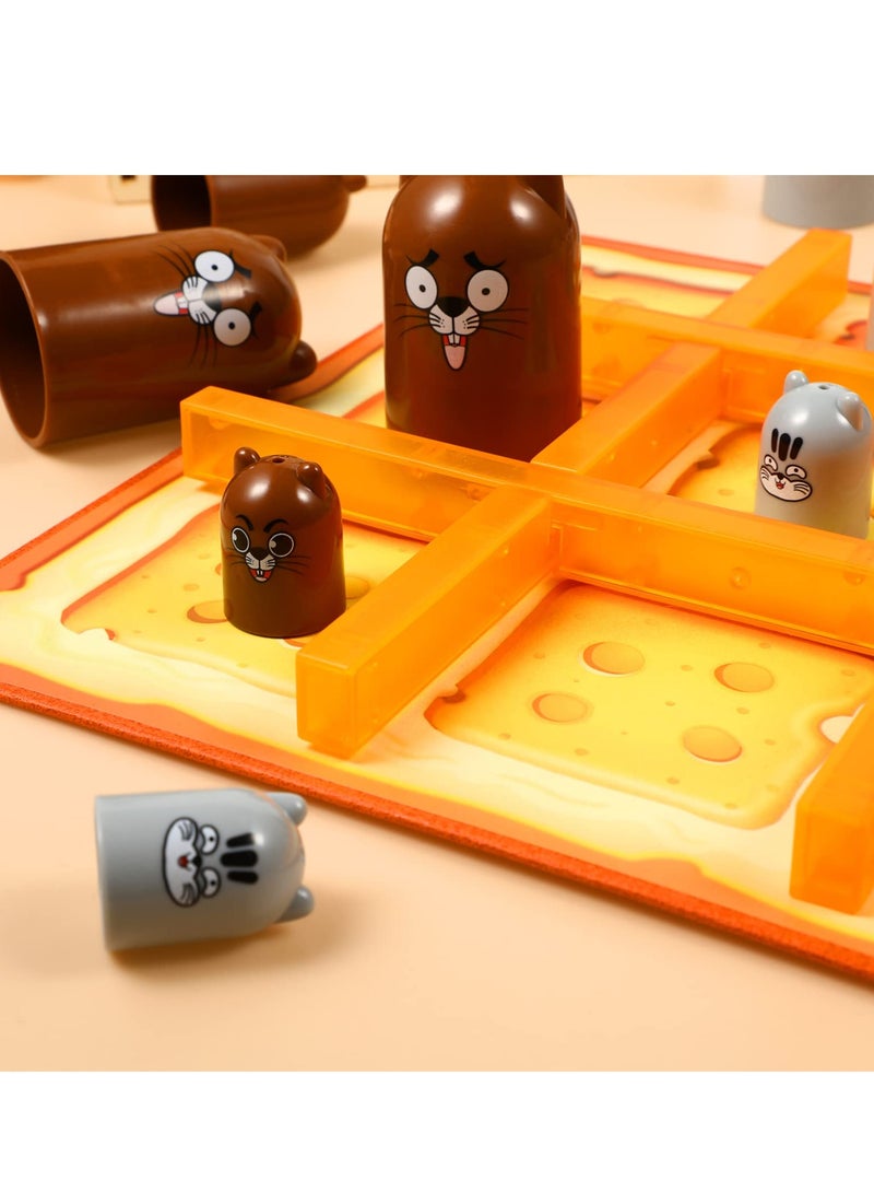 Excefore Cartoon Tic tac toe Board Game, Stacking Cup Board Game Toy/Tic- Tac- Toe game/Stacking Cups Nesting Cups/Puzzle Board Game Portable Travel Toy for Children Kids - Image 4