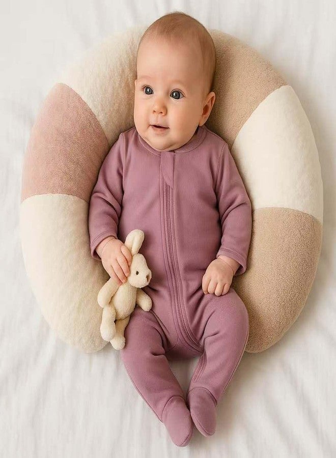 Owlivia Organic Cotton Baby Pajamas, Boys Girls 3-Pack Zip Front Sleep 'N Play, Footed Sleeper, Long Sleeve(12-18 Months, Mauve&Light Grey&Dark Grey) - Image 5