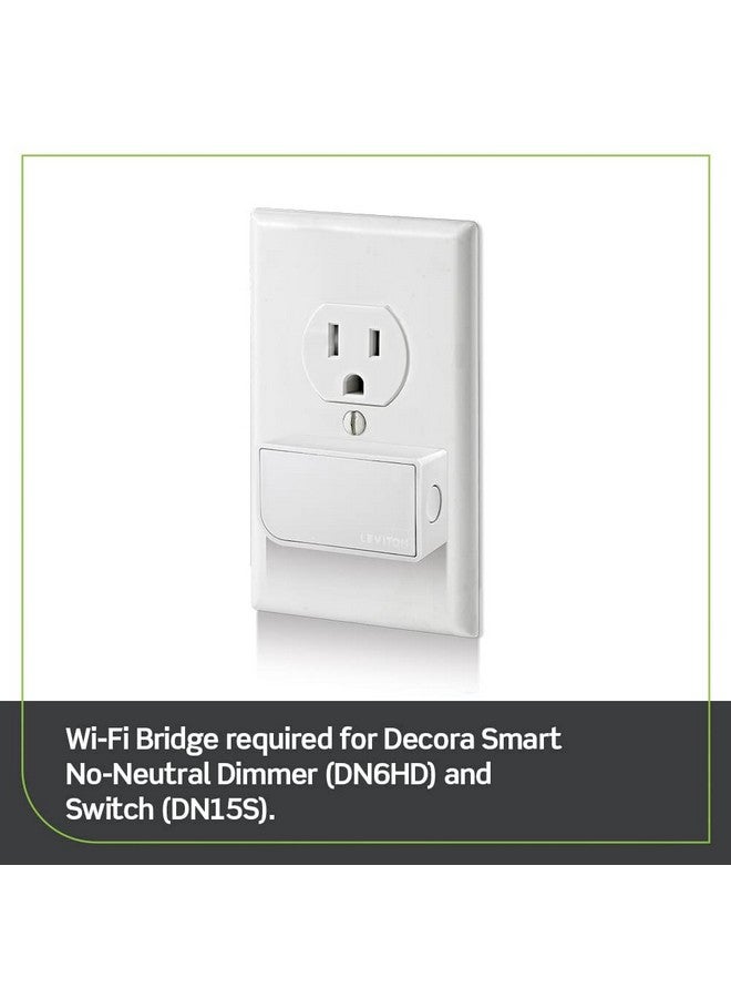 Leviton Leviton No-Neutral Decora Smart Switch, Requires MLWSB Wi-Fi Bridge to Work with My Leviton, Alexa, Google Assistant, Apple Home/Siri & Wire-Free 3-Way DN15S-1RW, White  - Image 1
