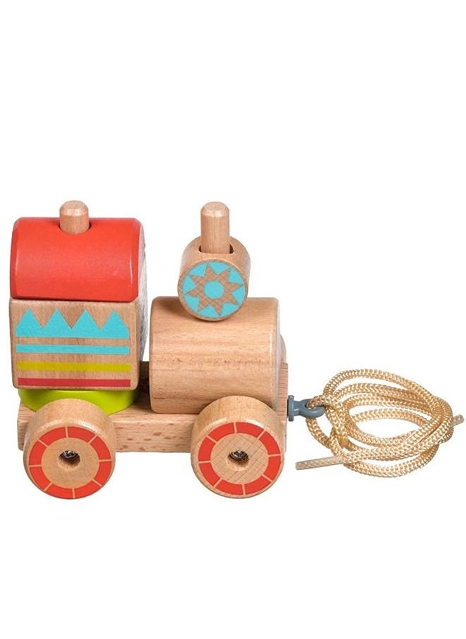 BAYBEE Sorting Push And Pull Along Train Toys For Kids, Baby Sorting Toys With Different Shapes Blocks, Smooth Wheels Pull Along Toys Learning Sorting Blocks Toys For Toddlers 2+ Years Boys Girls  - Image 4