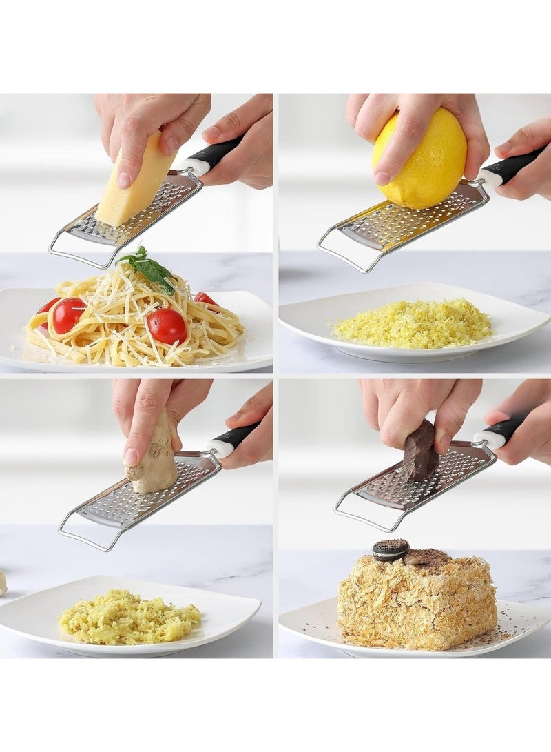 Cheese Grater Stainless Steel, Durable Rust-Proof Metal Lemon Zester Grater, Flat Handheld Grater for Cheese, Chocolate, Spices, And More  - Image 2
