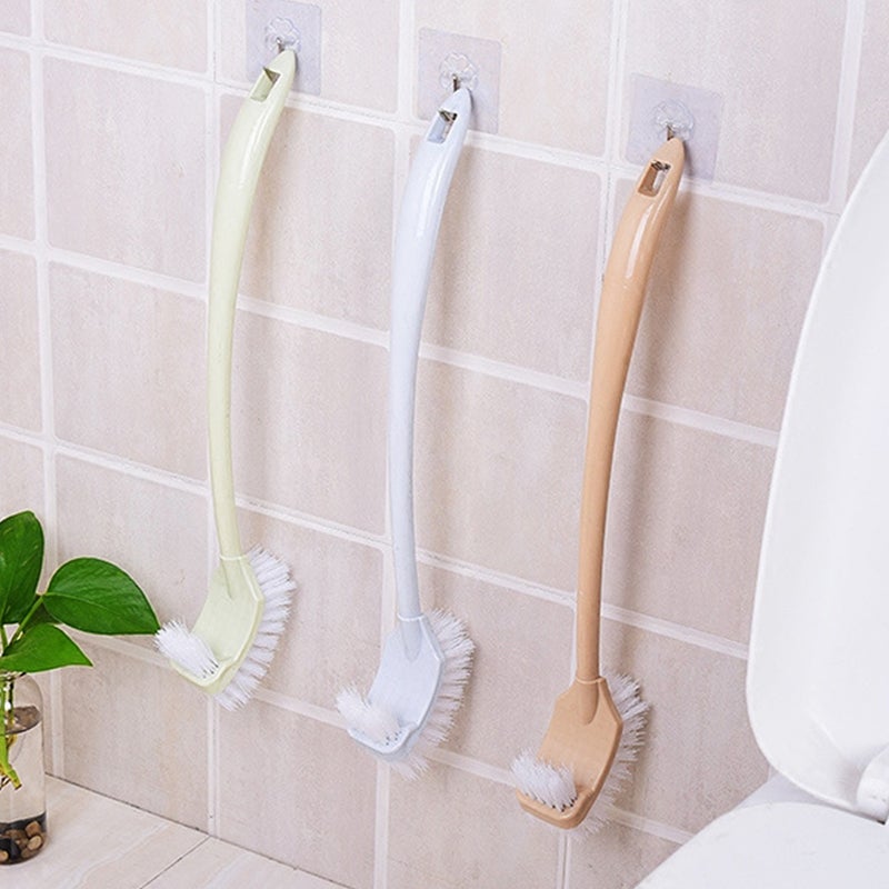 Toilet Brush: 1 Extended Handle With Comfortable Grip - Flexible Bristle Compact Head Wall-Mounted Dead Corner Cleaner For Bathroom Deep Cleaning - Image 4