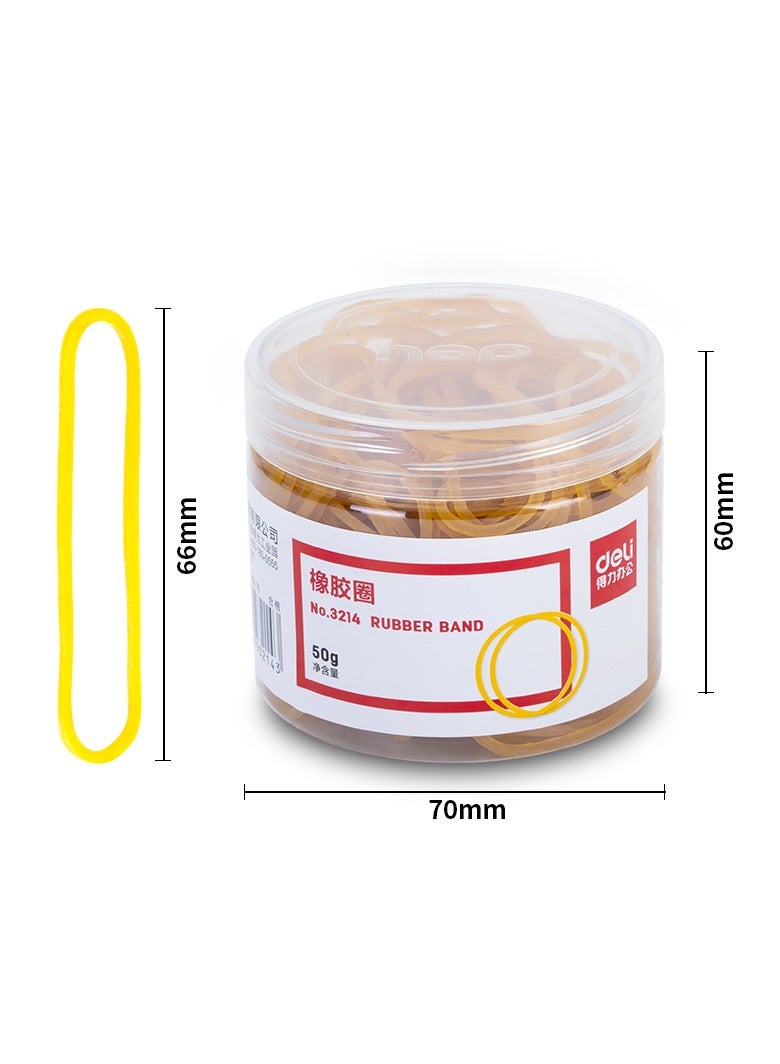 Deli 3214 Natural Rubber Bands Ø70 mm (50 g/tube) – ideal for bundling, organizing & crafting - Image 3