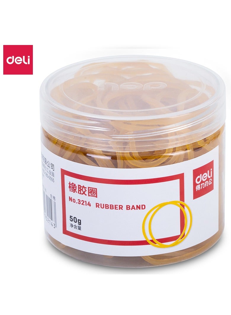 Deli 3214 Natural Rubber Bands Ø70 mm (50 g/tube) – ideal for bundling, organizing & crafting - Image 1