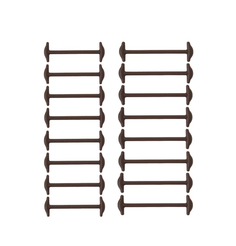Koollaces No Tie Elastic Slip on Dress Shoelaces, Silicone Shoelaces Patented Anchor Type (16pcs Brown) - Image 2