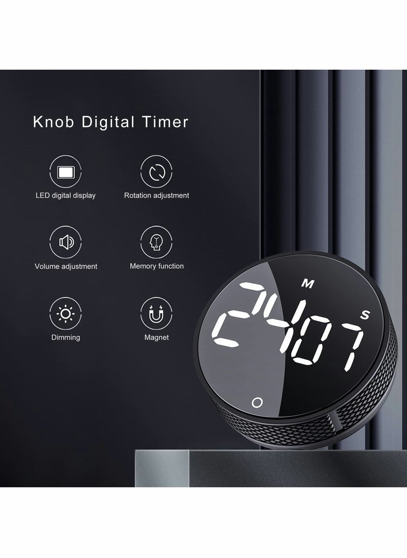 Generic - Digital Kitchen Timers, Visual timers Large LED Display Magnetic Countdown Countup Timer for Classroom Cooking Fitness Baking Studying Teaching, Easy Kids and Seniors （Black） - Image 1