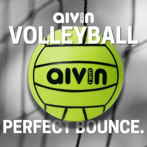 Aivin Home-Play Volleyball | Grooved Grip PVC Surface | All-Surface Play | Balanced Flight & Consistent Bounce | Indoor & Outdoor Use (Neon Lime, 1) - Image 2