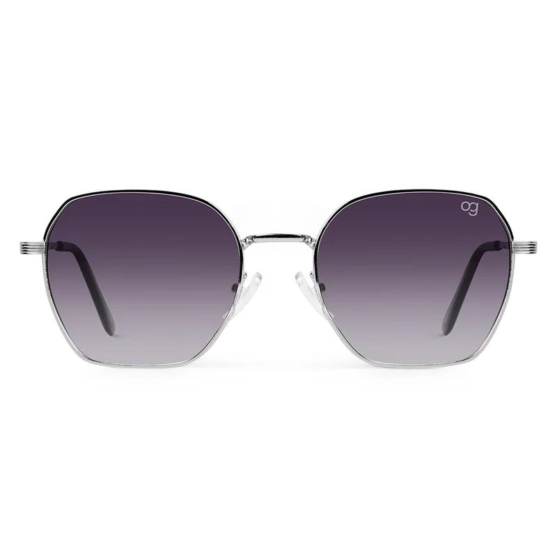 ووجلز نظارة شمسية سداسية سوداء بحماية من الأشعة فوق البنفسجية