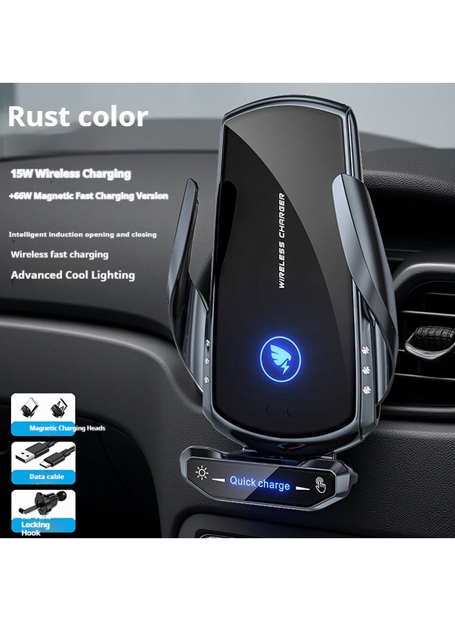 CJ5 Magnetic Phone Holder for Car Dashboard Navigation (66W Super Fast Charging Magnetic Head) with Air Vent, 15W Wireless Fast Charging, and Infrared Smart Sensor Clamping