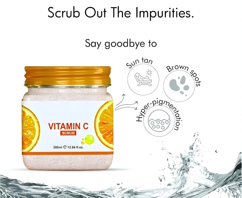 Generic VGSE Vitamin C Facial Scrub for men and womenSkin Brightening Formula 380ml with Orange ExtractNatural ingredients  - Image 4