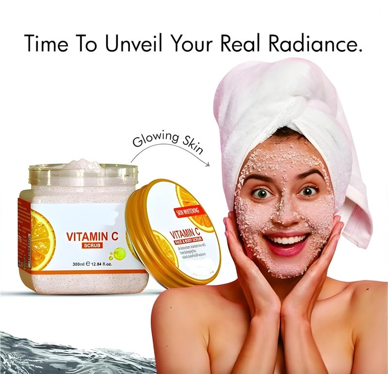 Generic VGSE Vitamin C Facial Scrub for men and womenSkin Brightening Formula 380ml with Orange ExtractNatural ingredients  - Image 2