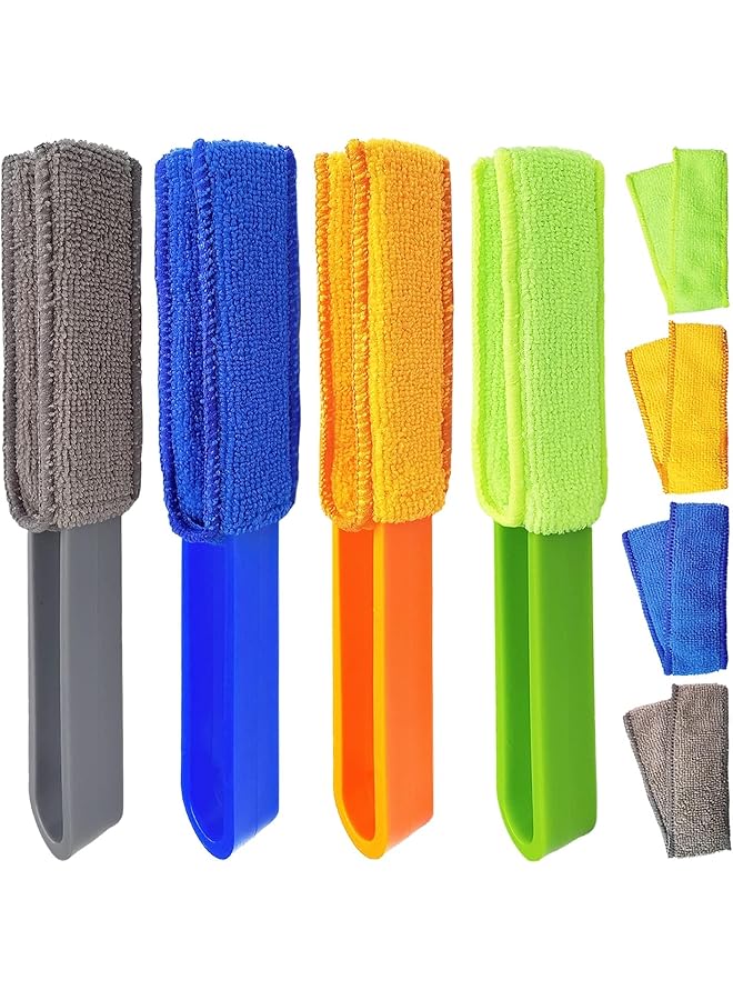 promass 4Pcs Blinds Duster,with 4 Removable and Washable Microfiber Sleeves, Blind Cleaning Brush, Blind Cleaning Tool, Suitable For Blinds, Air Conditioning Vents, Fans, Car Vents - Image 1