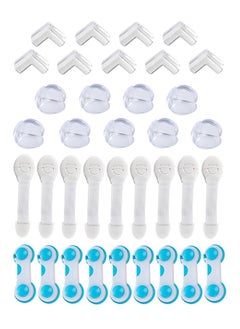 36-piece baby safety lock set with table corner protectors