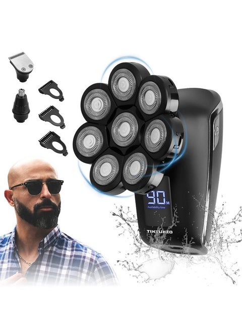 Head Shaver 8D Electric Head Shavers For Bald Men With Wet And Dry Head Cordless Rechargeable Ergonomic Design Multifunctional Electric Razor