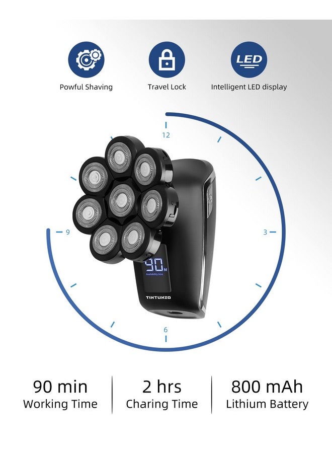 Head Shaver 8D Electric Head Shavers For Bald Men With Wet And Dry Head Cordless Rechargeable Ergonomic Design Multifunctional Electric Razor