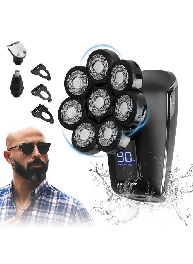 Head Shaver 8D Electric Head Shavers For Bald Men With Wet And Dry Head Cordless Rechargeable Ergonomic Design Multifunctional Electric Razor