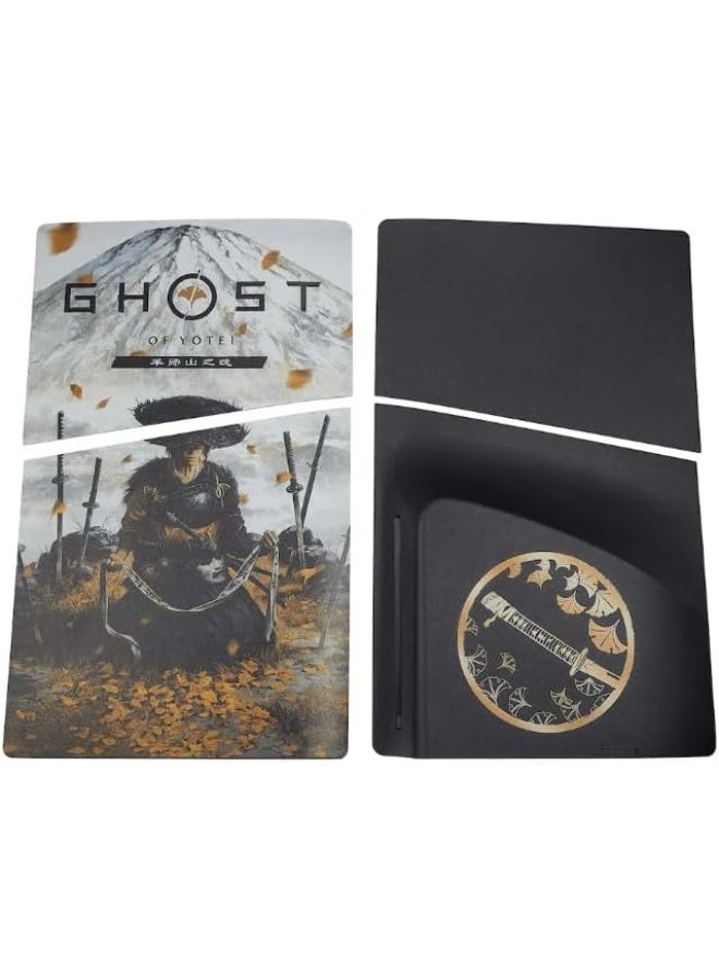 غطاء لوحة الوجه Ghost of Yotei المتوافق مع PlayStation 5، ذهبي-أسود، بولي كربونات، تشطيب مطفي (PRO DIGITAL) - Image 2