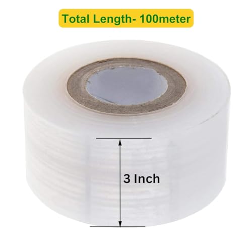 ecofynd 3 inch x 100meter Grafting Stretchable Tape for Nursery and Garden, Degradable Plant Repair Tapes Self-Grafting Clear Film for Fruit, Floral, Tree and Plants Grafting Film Tool (Pack of 1) - Image 2
