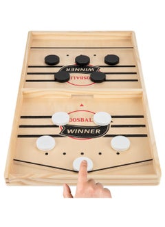 Interactive Wooden Hockey Game with Portable and Durable Design for Kids and Adults
