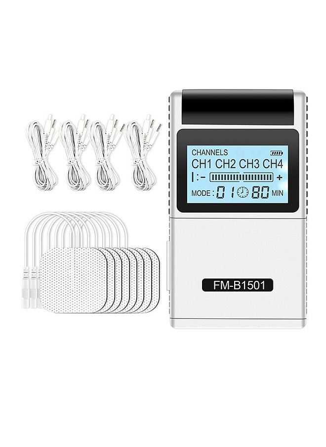 Generic - TENS EMS Muscle Stimulator 15 Modes & 4 Outputs 8 Pads for Natural Pain Relief Electric Pulse Impulse Mini Massager Machine Portable electrotherapy Machine - Image 1