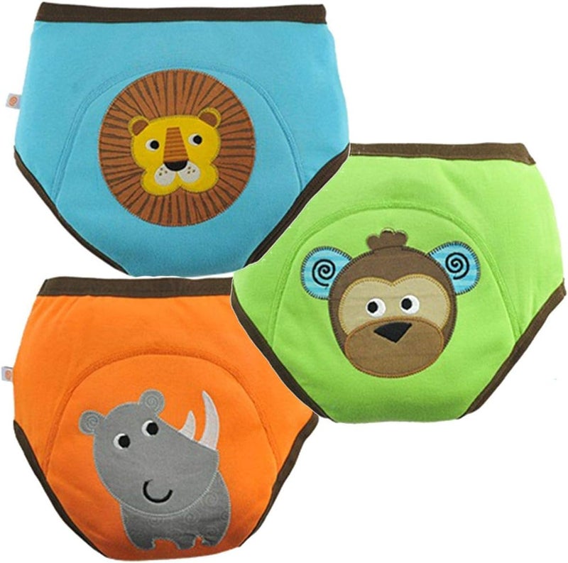 Zoocchini Boys Training Pants, Age 3/4 Years, Safari Friends, Pack of 3 - Image 1