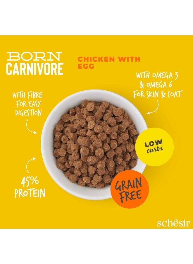 Schesir Born Carnivore Grain Free Oven Baked Dry Cat Chicken & Egg 1.25kg - Image 4