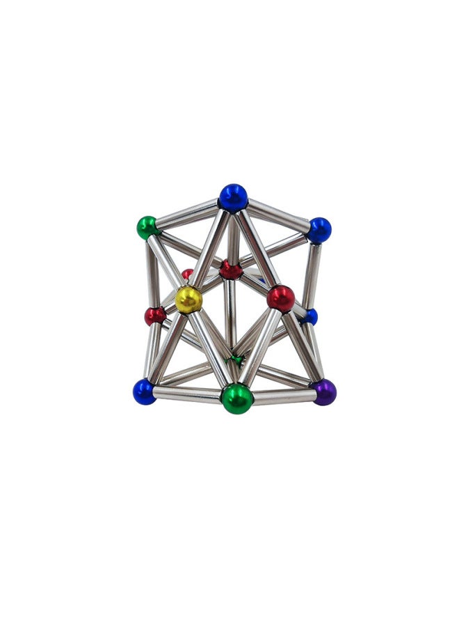 Direct Color Magnetic Bar Toy Combination Building Blocks Children's Educational Leisure Decompression Magnetic Bar Iron Ball Magnet-Color:Nickel Short Bar 4*11(36 Bars) + Iron Ball D8(40 Bars)  - Image 5