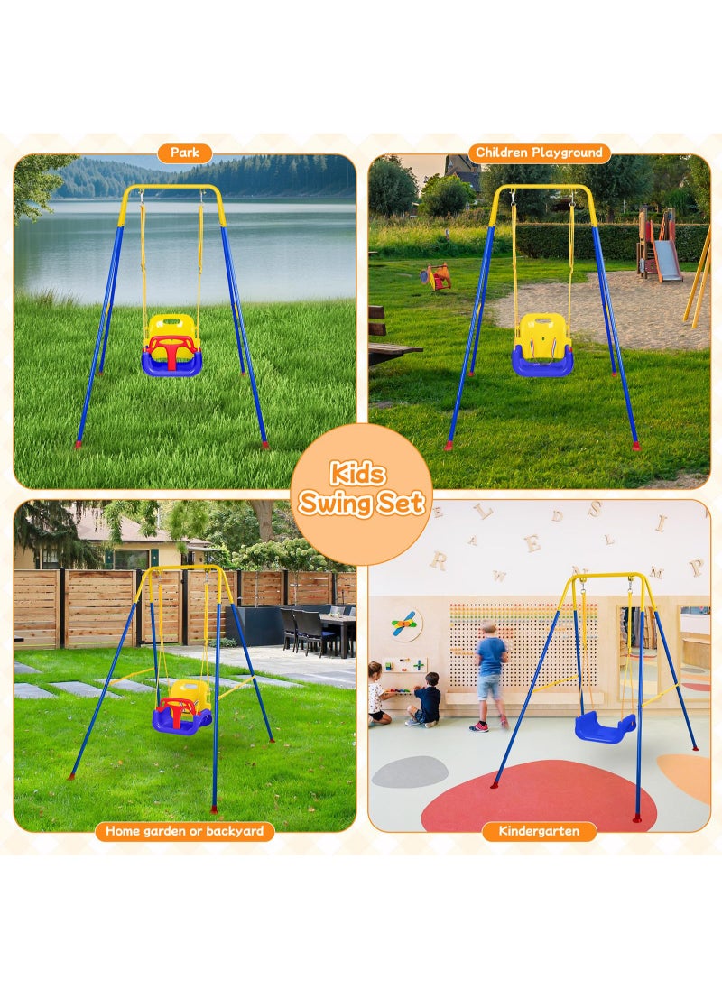 ULHYC - 3-in-1 Swing Set Baby Jumper and Bouncer for Toddlers,Baby Swing Suitable for Indoor and Outdoor Play,Comes with Foldable Metal Stand for Convenient Storage - Image 1