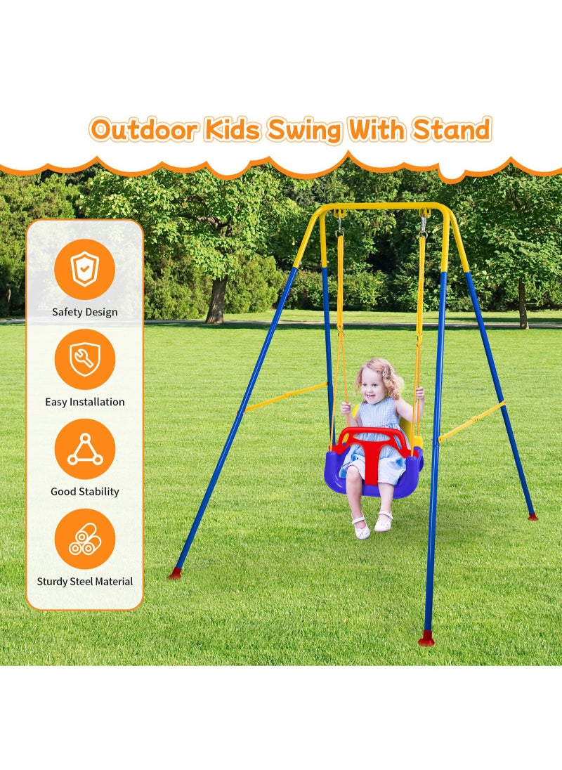 ULHYC - 3-in-1 Swing Set Baby Jumper and Bouncer for Toddlers,Baby Swing Suitable for Indoor and Outdoor Play,Comes with Foldable Metal Stand for Convenient Storage - Image 1