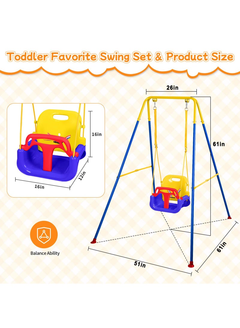 ULHYC - 3-in-1 Swing Set Baby Jumper and Bouncer for Toddlers,Baby Swing Suitable for Indoor and Outdoor Play,Comes with Foldable Metal Stand for Convenient Storage - Image 1
