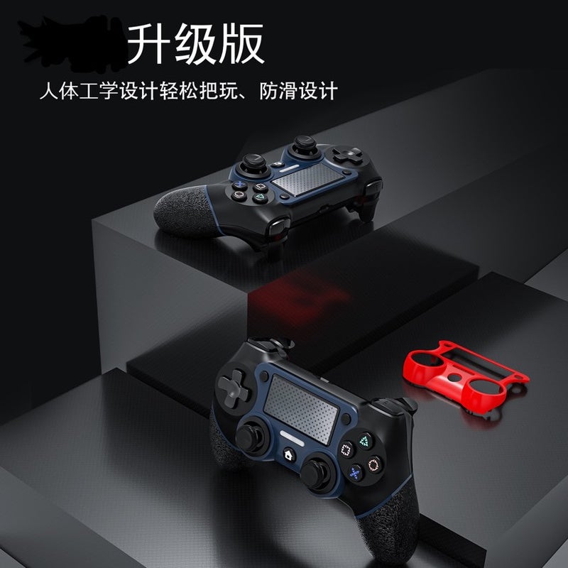 For cross-border private model P4 upgraded game controller wireless Bluetooth with back programming button burst dual motors Black blue-054 - Image 2
