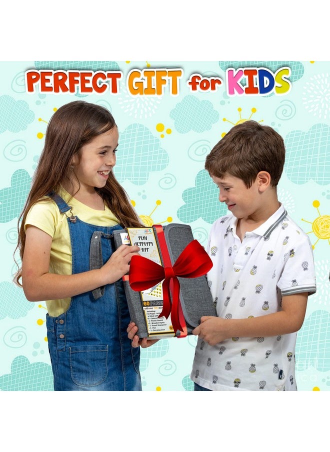 Learning Activity Set For Girls And Boys Age 310. Premium Case Large 60Page Book Gift With Numbers And Letters Stencil Rainbow Scratch Papers 420 Stickers Wooden Styluses Coloring Pencils More