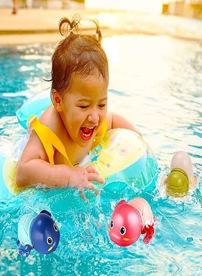 Kruptl Bathing Toy Shower Scrub Little Tortoise Wind Up Key Random Cartoon Floating Bath Animal Turtle Toys for Kids Toddlers, Child Pool, Swimming Clockwork Baby Bathtub Toy (Pack of 1) - Image 4