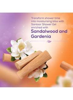 Santoor Santoor Moisturizing Shower Gel With Natural Sandalwood & Gardenia Extracts| For Men & Women| Moisturizing Body Wash With Glycerin | Suitable For All Skin Types| No Parabens| No Silicones| 250ml  - Image 4
