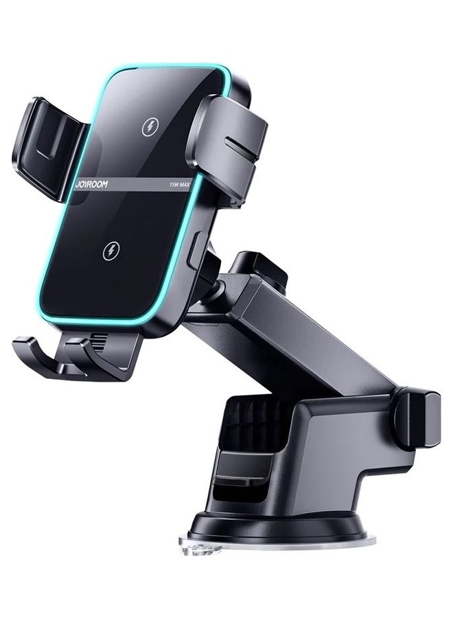JOYROOM Wireless Car Charger, 15W Dual Coil Wireless Charging , Auto-Clamping Dashboard Car Mount Charger Holder For iPhone 14 Plus/14 Pro Max/13 Pro Max/12 Pro/12 Mini, Galaxy Z Flip4/3, S22 S21+ Note Black - Image 1