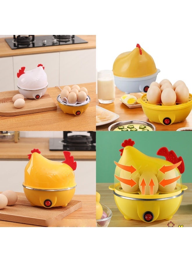 ARABIQO Hen-Shaped Yellow Egg Cooker, 7-Egg Capacity Electric Boiler, Fast & Compact Egg Cooker for Hard, Soft, Medium Eggs, Automatic Shutoff, Portable & Easy to Clean - Image 2