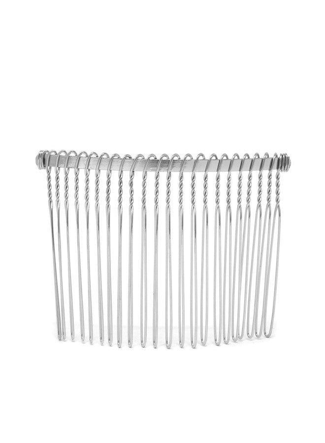 Honbay 6PCS Silver Fancy DIY Hair Clips Metal Wire Hair Combs Bridal Wedding Veil Combs (22 teeth) - Image 1